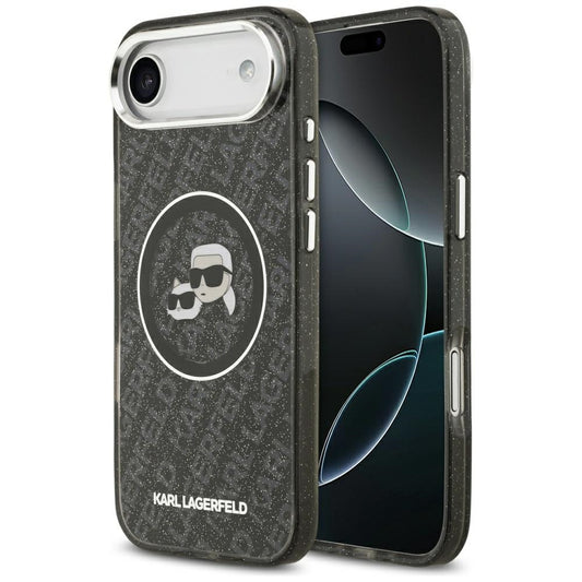 MagSafe tok Apple iPhone 17 Air-höz, Karl Lagerfeld, IML Glitter Karl & Choupette`s Heads, Fekete