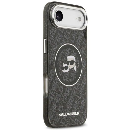MagSafe tok Apple iPhone 17 Air-höz, Karl Lagerfeld, IML Glitter Karl & Choupette`s Heads, Fekete