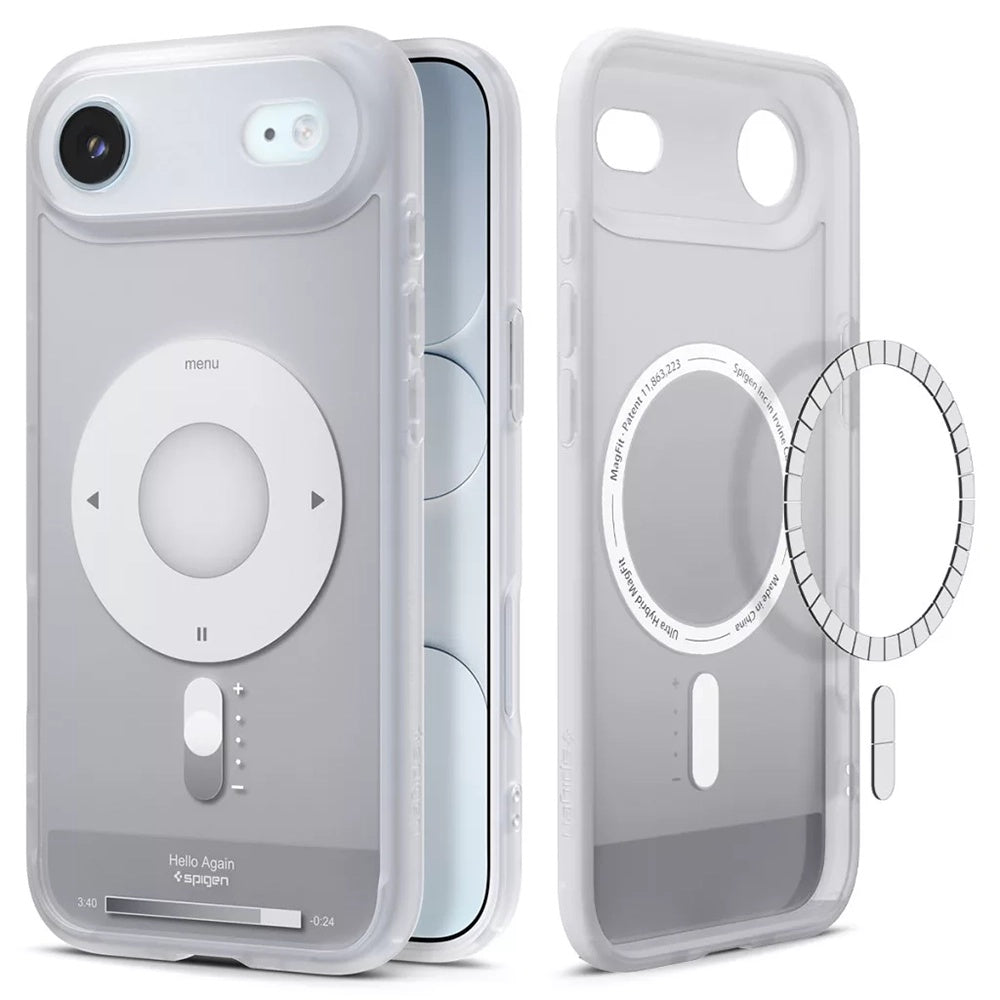 MagSafe tok Apple iPhone 17 Air-hez, Spigen, Ultra Hybrid Classic, Ezüst