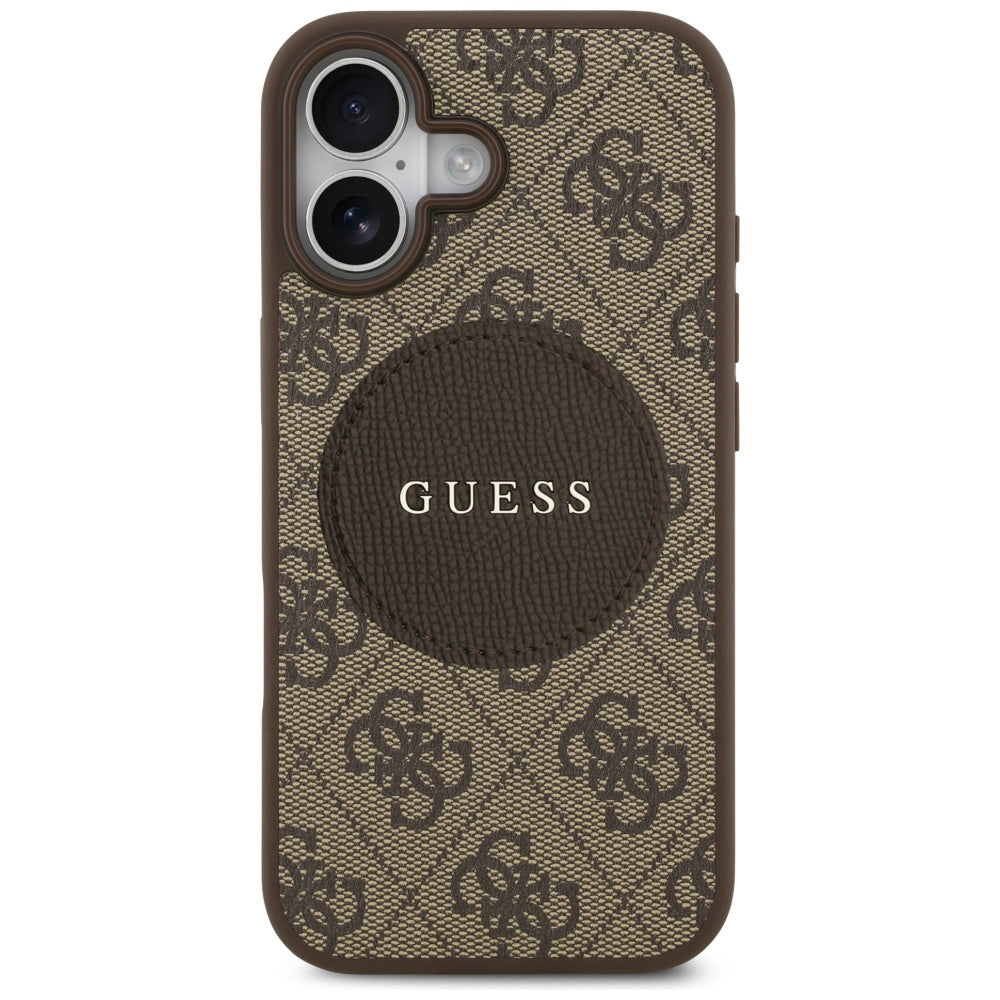 MagSafe tok Apple iPhone 17-hez, Guess, 4G Circle Classic Logo, Barna