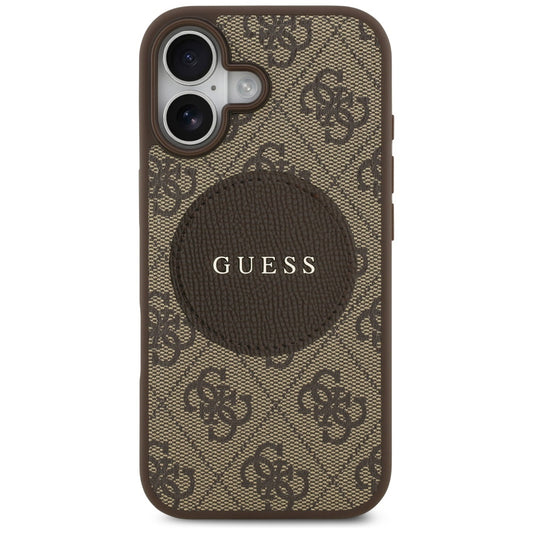 MagSafe tok Apple iPhone 17-hez, Guess, 4G Circle Classic Logo, Barna