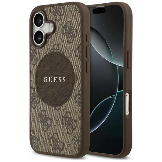 MagSafe tok Apple iPhone 17-hez, Guess, 4G Circle Classic Logo, Barna