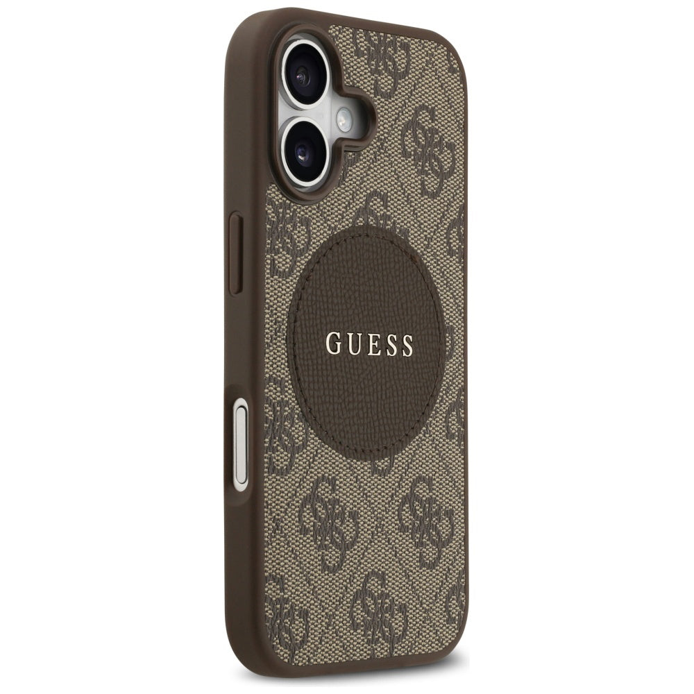 MagSafe tok Apple iPhone 17-hez, Guess, 4G Circle Classic Logo, Barna