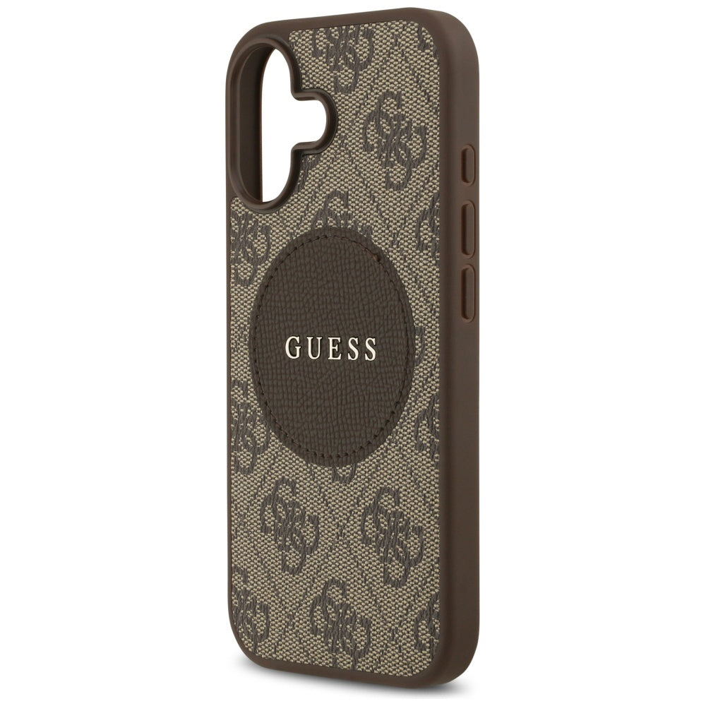 MagSafe tok Apple iPhone 17-hez, Guess, 4G Circle Classic Logo, Barna