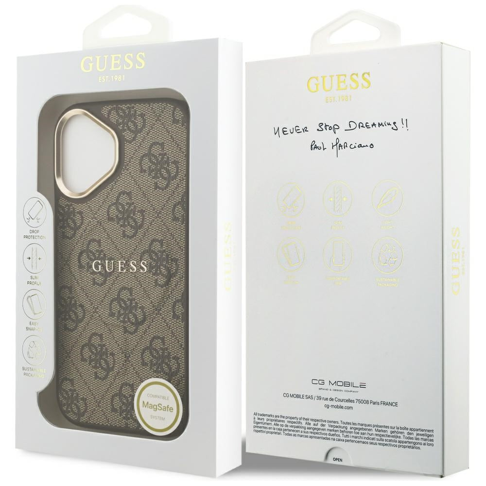 MagSafe tok Apple iPhone 17-hez, Guess, 4G Classic, Barna