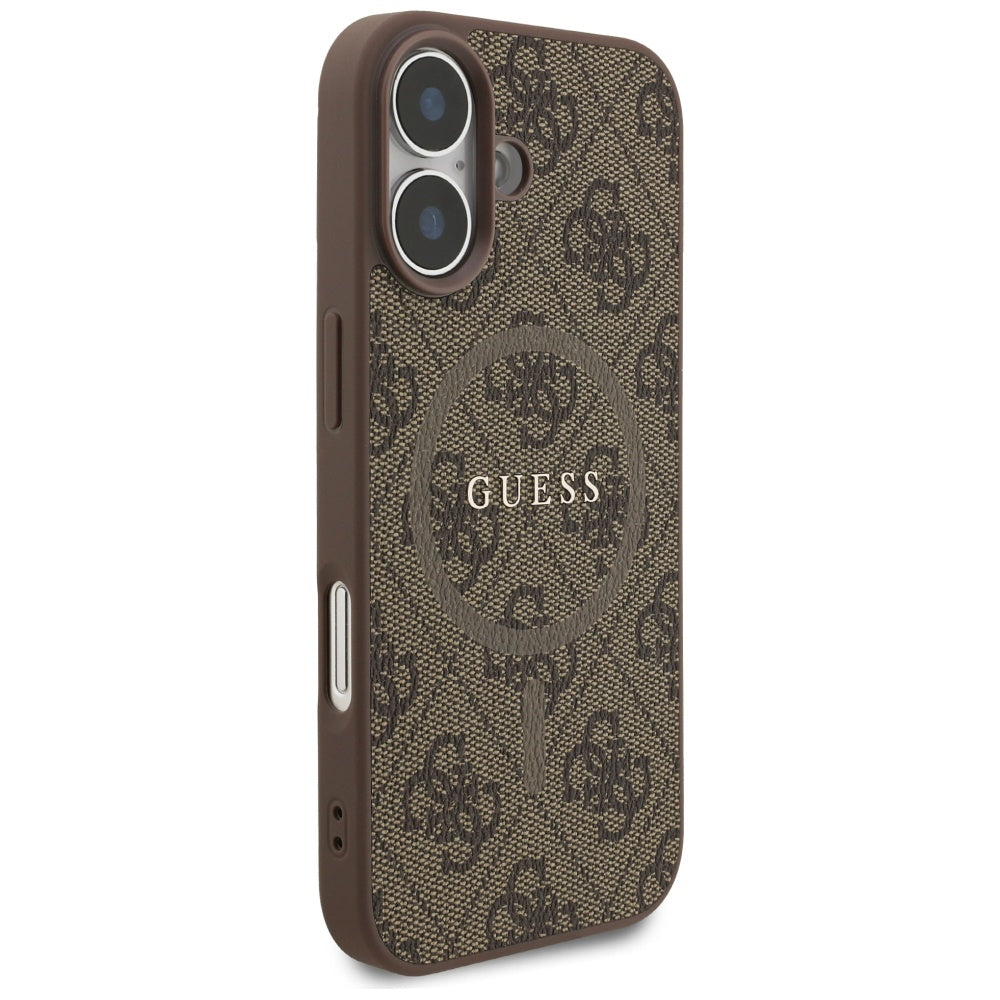 MagSafe tok Apple iPhone 17-hez, Guess, 4G Ring Classic Logo, Barna