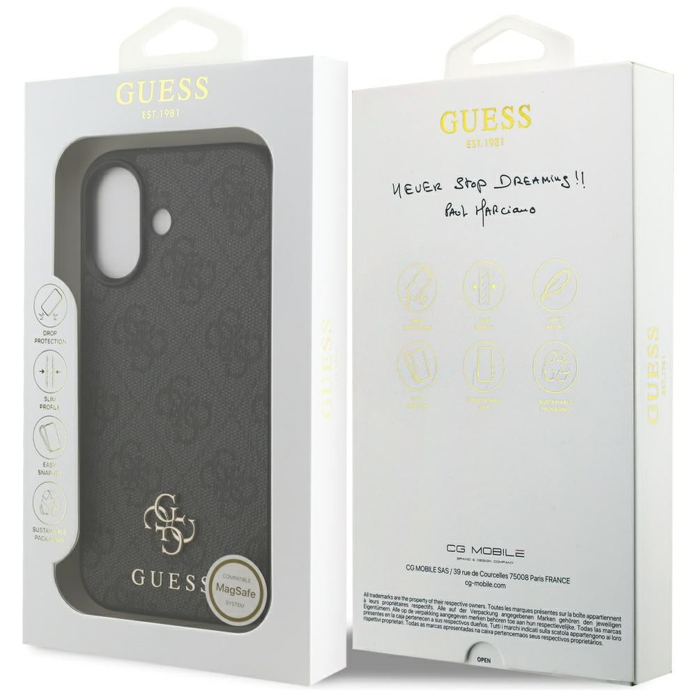 MagSafe tok Apple iPhone 17-hez, Guess, 4G Small and Classic Logo, Fekete