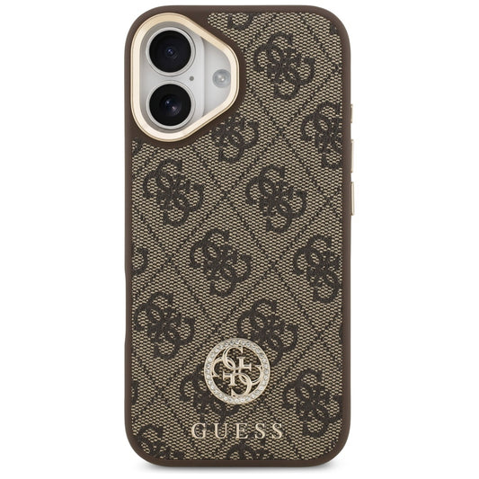 MagSafe tok Apple iPhone 17-hez, Guess, 4G Strass Logo, Barna