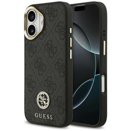 MagSafe tok Apple iPhone 17-hez, Guess, 4G Strass Logo, Fekete