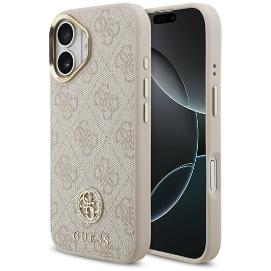 MagSafe tok Apple iPhone 17-hez, Guess, 4G Strass Logo, Rózsaszín