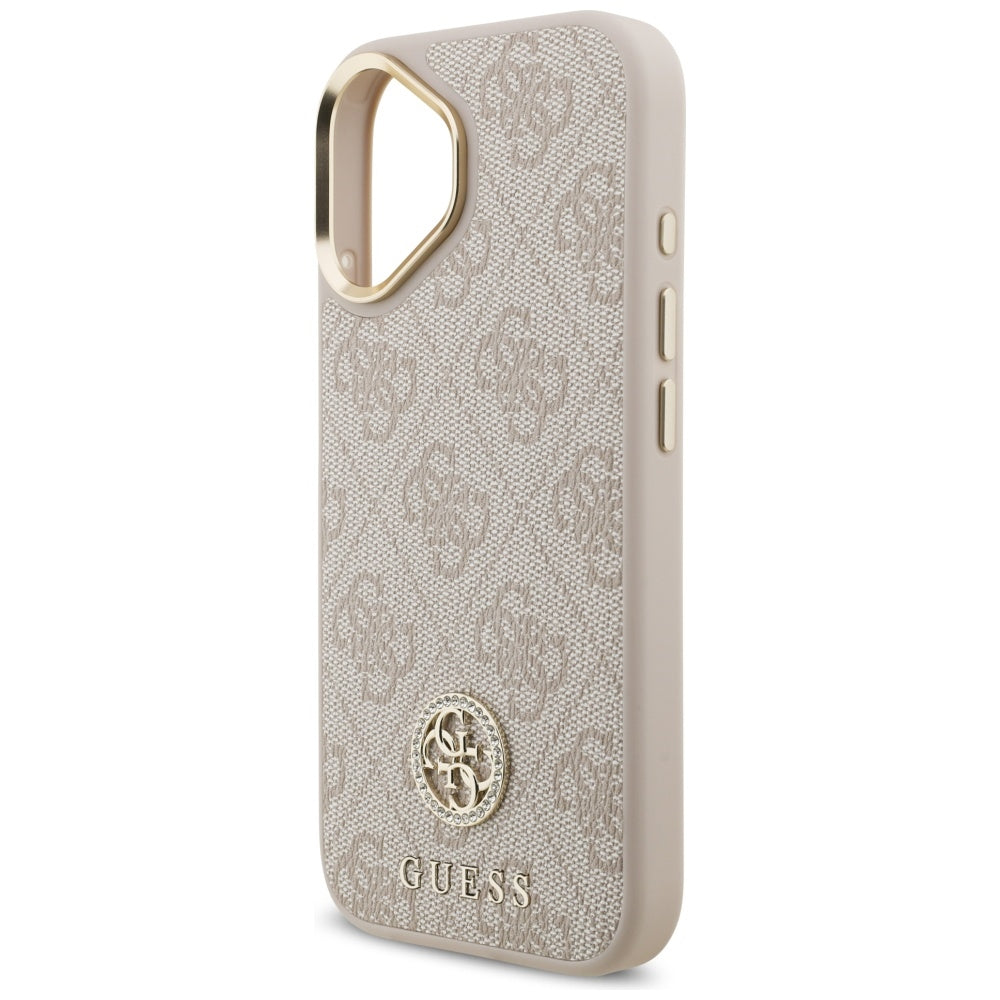 MagSafe tok Apple iPhone 17-hez, Guess, 4G Strass Logo, Rózsaszín