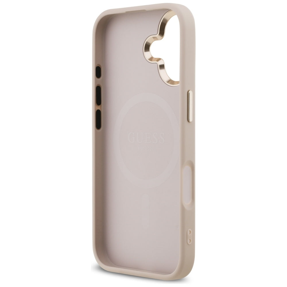 MagSafe tok Apple iPhone 17-hez, Guess, 4G Triangle Logo, Arany Rózsaszín