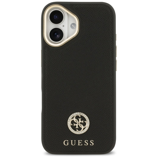 MagSafe tok Apple iPhone 17-hez, Guess, Grained Strass Logo, Fekete