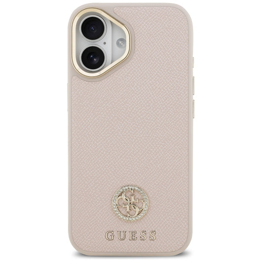 MagSafe tok Apple iPhone 17-hez, Guess, Grained Strass Logo, Rózsaszín