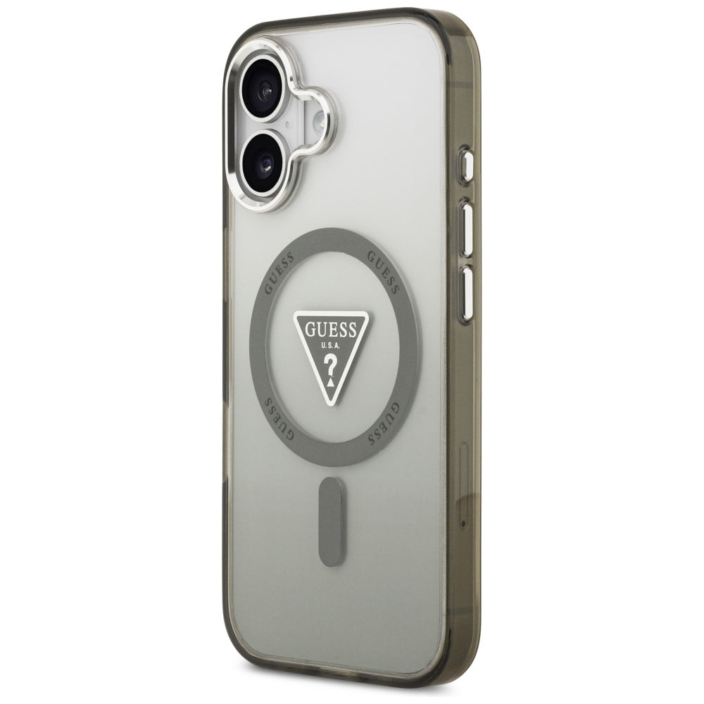 MagSafe tok Apple iPhone 17-hez, Guess, IML Gradient Triangle Logo, Ezüstös Khaki