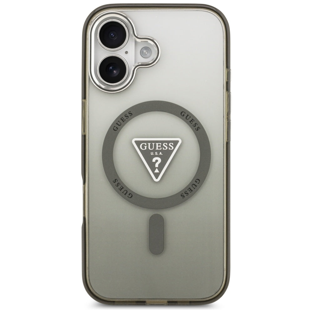 MagSafe tok Apple iPhone 17-hez, Guess, IML Gradient Triangle Logo, Ezüstös Khaki