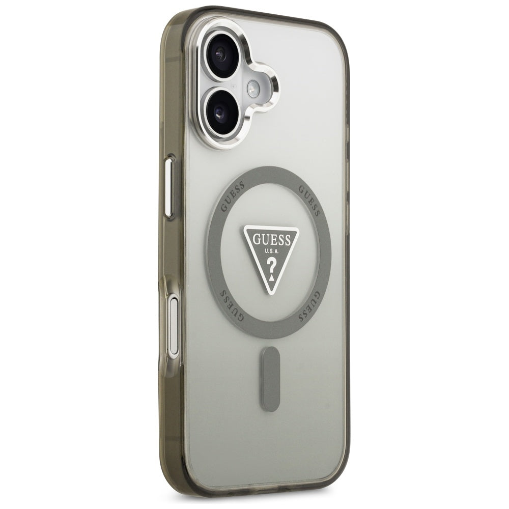 MagSafe tok Apple iPhone 17-hez, Guess, IML Gradient Triangle Logo, Ezüstös Khaki