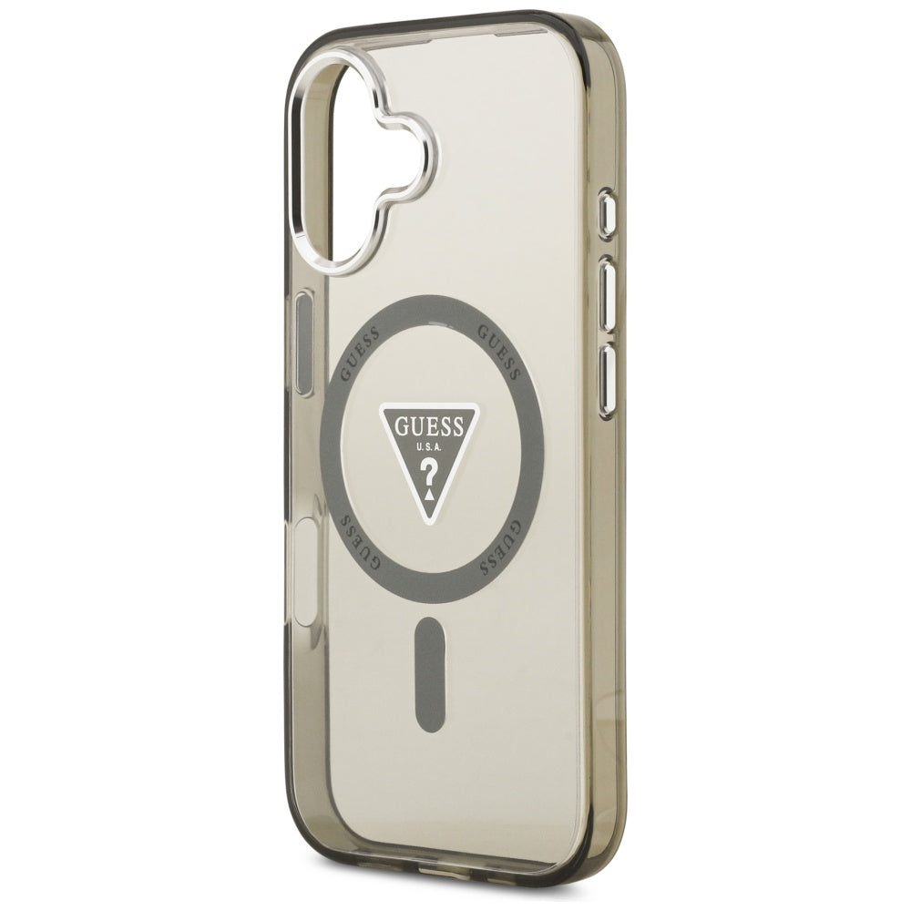 MagSafe tok Apple iPhone 17-hez, Guess, IML Gradient Triangle Logo, Ezüstös Khaki
