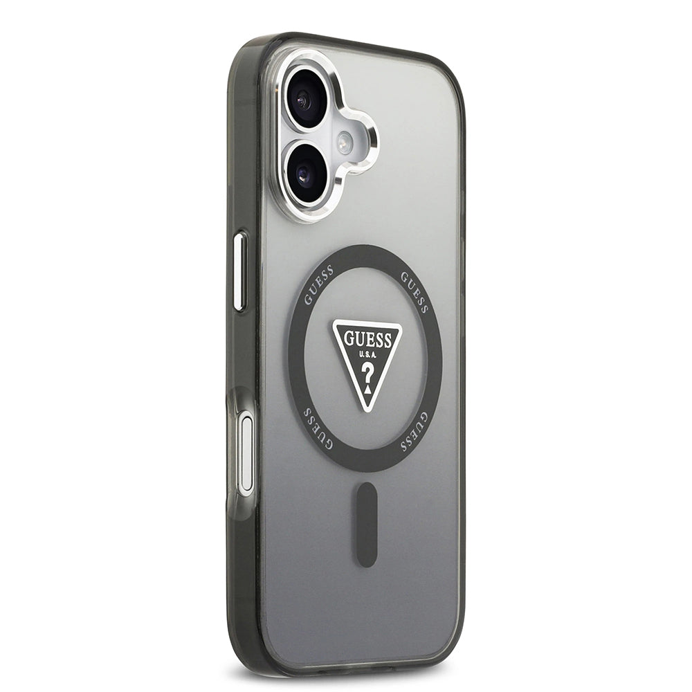 MagSafe tok Apple iPhone 17-hez, Guess, IML Gradient Triangle Logo, Fekete