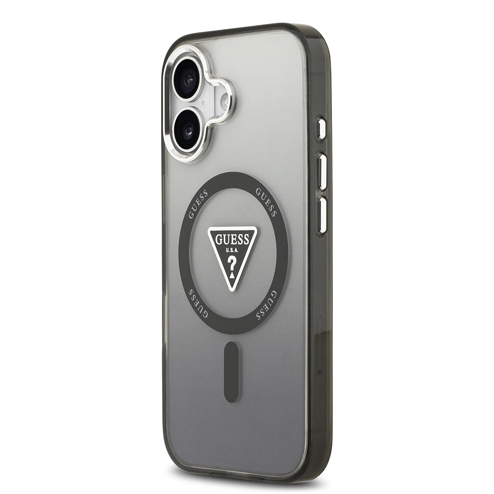 MagSafe tok Apple iPhone 17-hez, Guess, IML Gradient Triangle Logo, Fekete