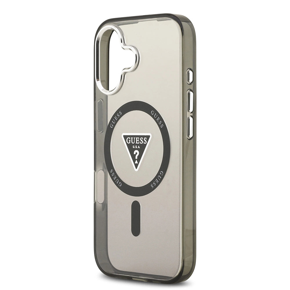 MagSafe tok Apple iPhone 17-hez, Guess, IML Gradient Triangle Logo, Fekete