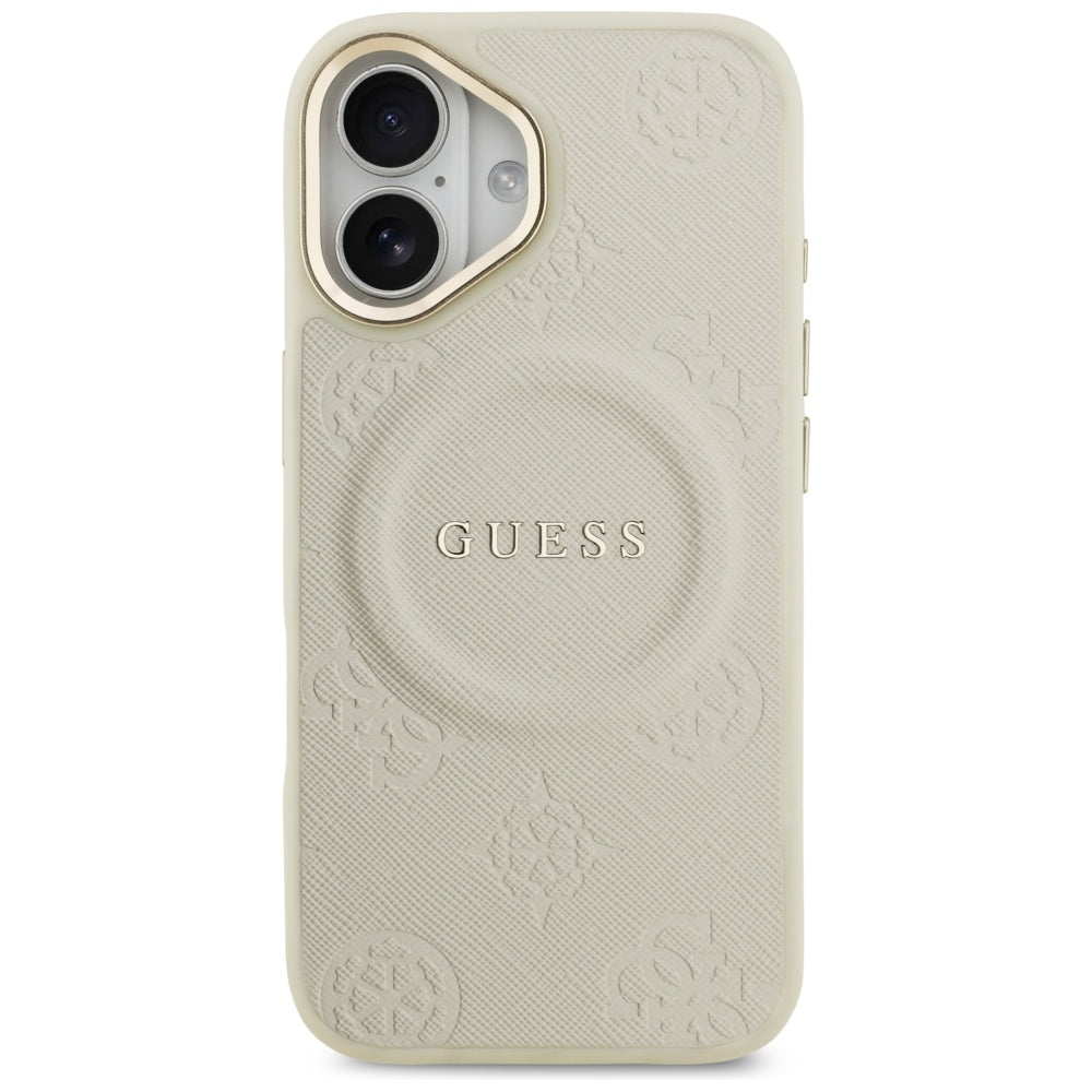 MagSafe Case for Apple iPhone 17, Guess, Peony Hot Stamp, Beige