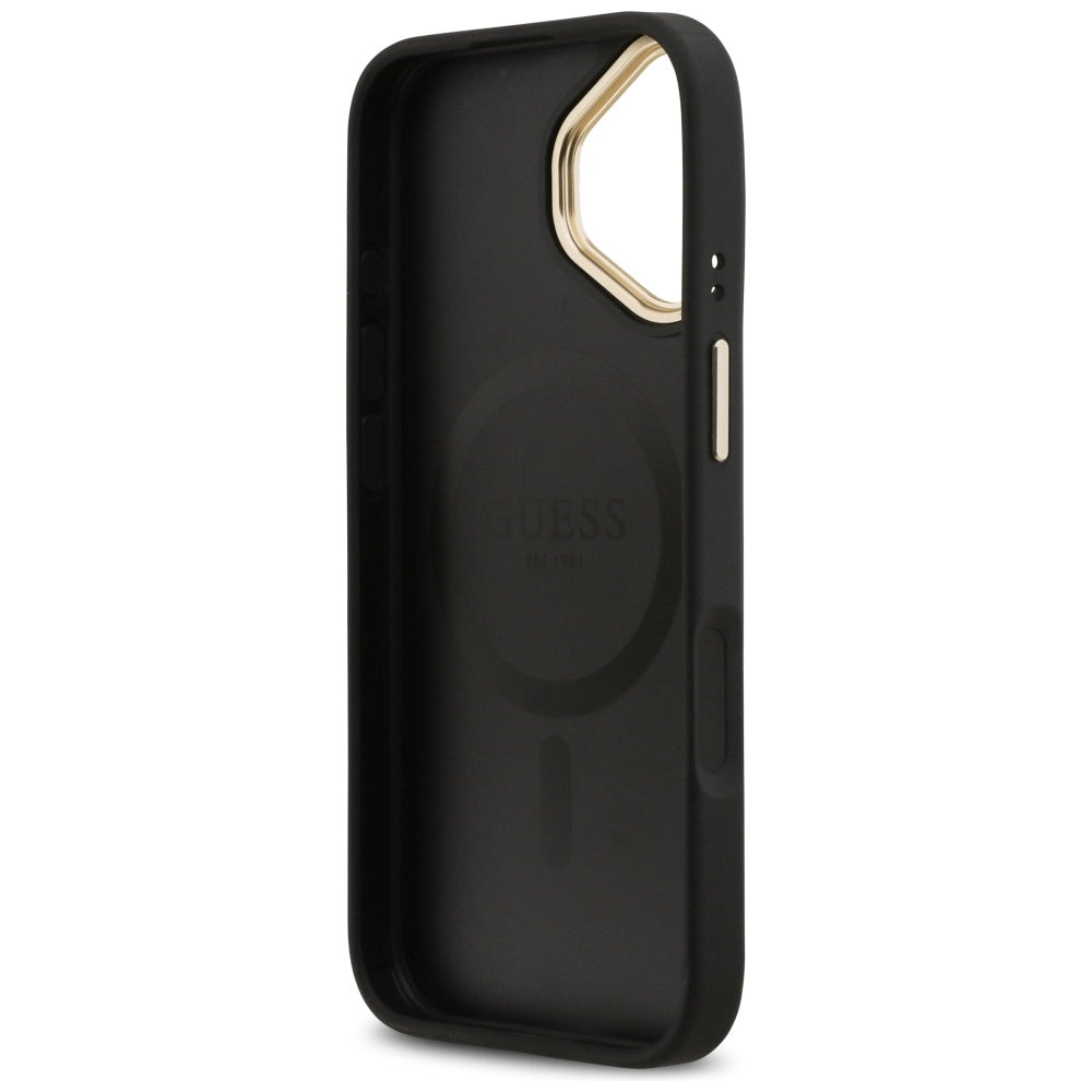 MagSafe tok Apple iPhone 17-hez, Guess, Peony Hot Stamp, Fekete