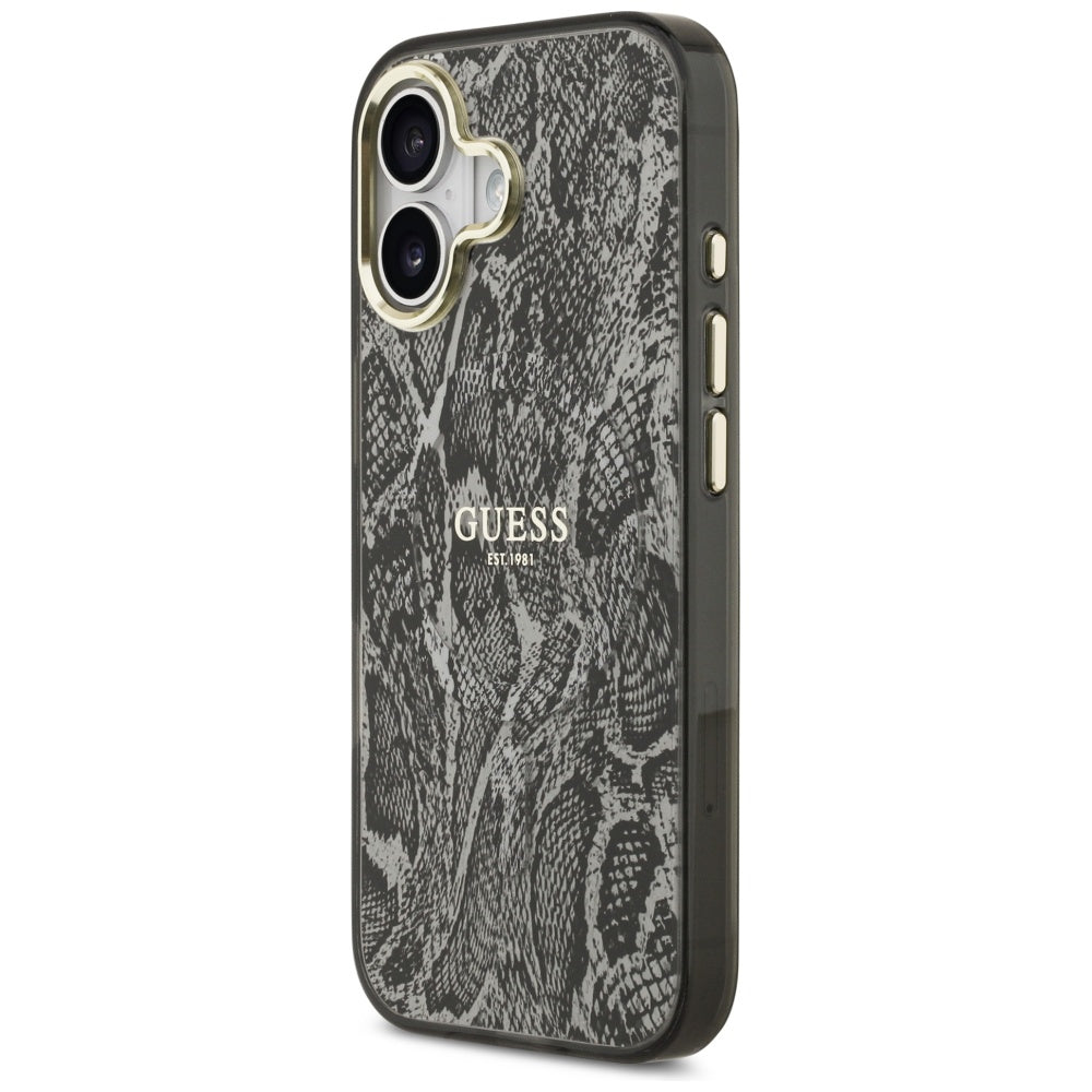 MagSafe tok Apple iPhone 17-hez, Guess, Python minta, Fekete