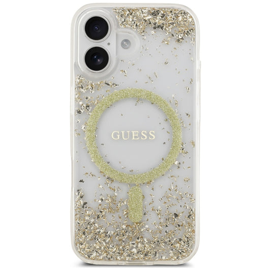 MagSafe tok Apple iPhone 17-hez, Guess, Resin Bottom Glitter, Arany