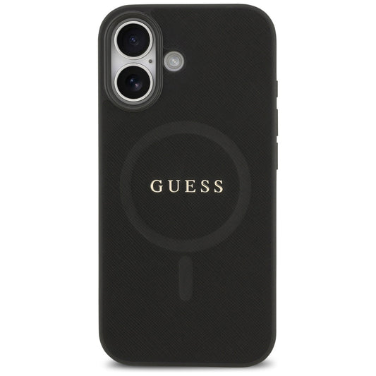 MagSafe tok Apple iPhone 17-hez, Guess, Saffiano Classic Logo, Fekete