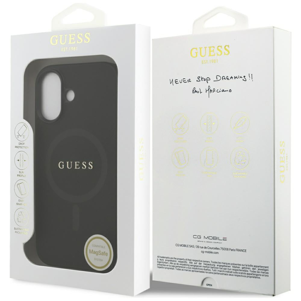 MagSafe Case for Apple iPhone 17, Guess, Saffiano Classic Logo, Black