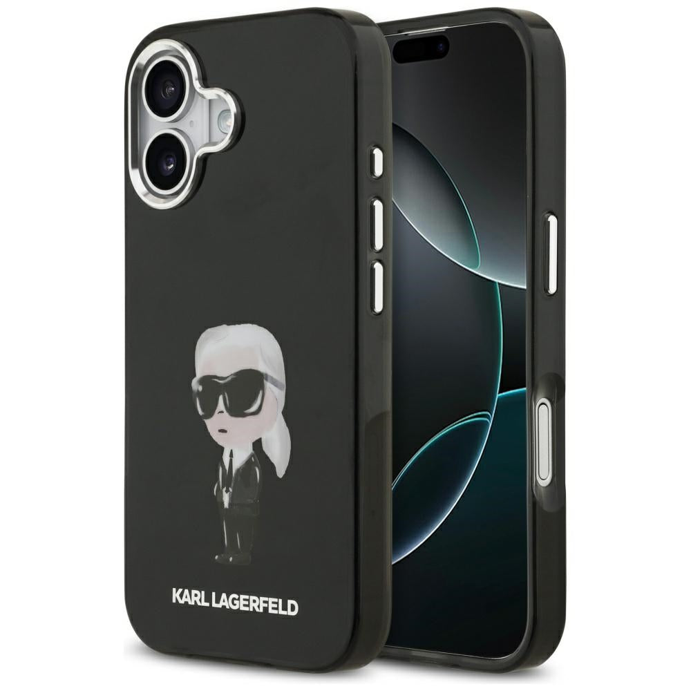 MagSafe tok Apple iPhone 17-hez, Karl Lagerfeld, IML Aquarelle Karl Ikonik, Fekete