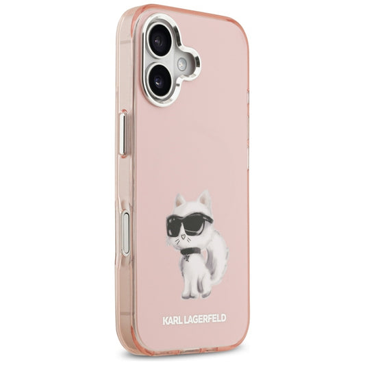 MagSafe tok Apple iPhone 17-hez, Karl Lagerfeld, IML Aquarelle Logo Choupette, Rózsaszín