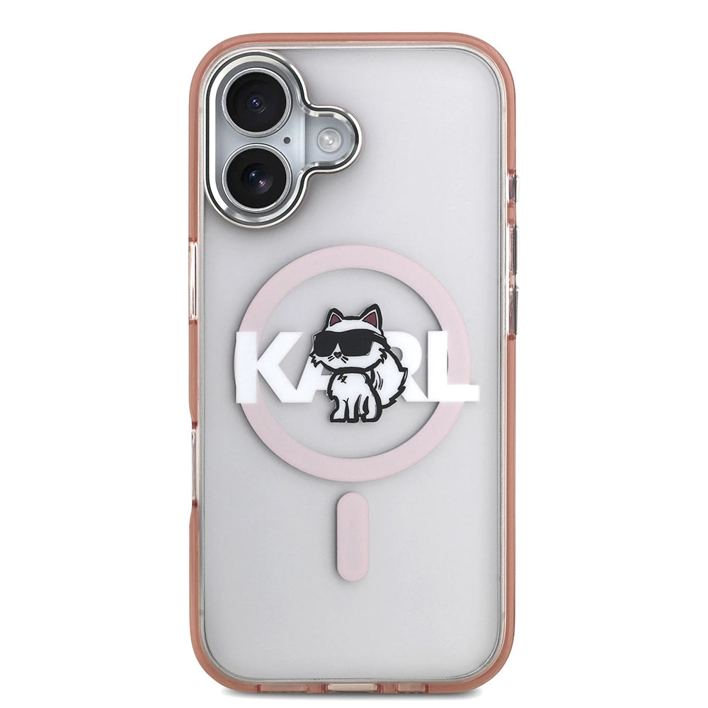 MagSafe tok Apple iPhone 17-hez, Karl Lagerfeld, IML Sketch Logo Choupette, Rózsaszín