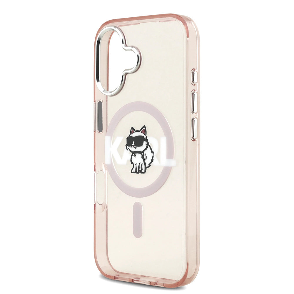 MagSafe tok Apple iPhone 17-hez, Karl Lagerfeld, IML Sketch Logo Choupette, Rózsaszín