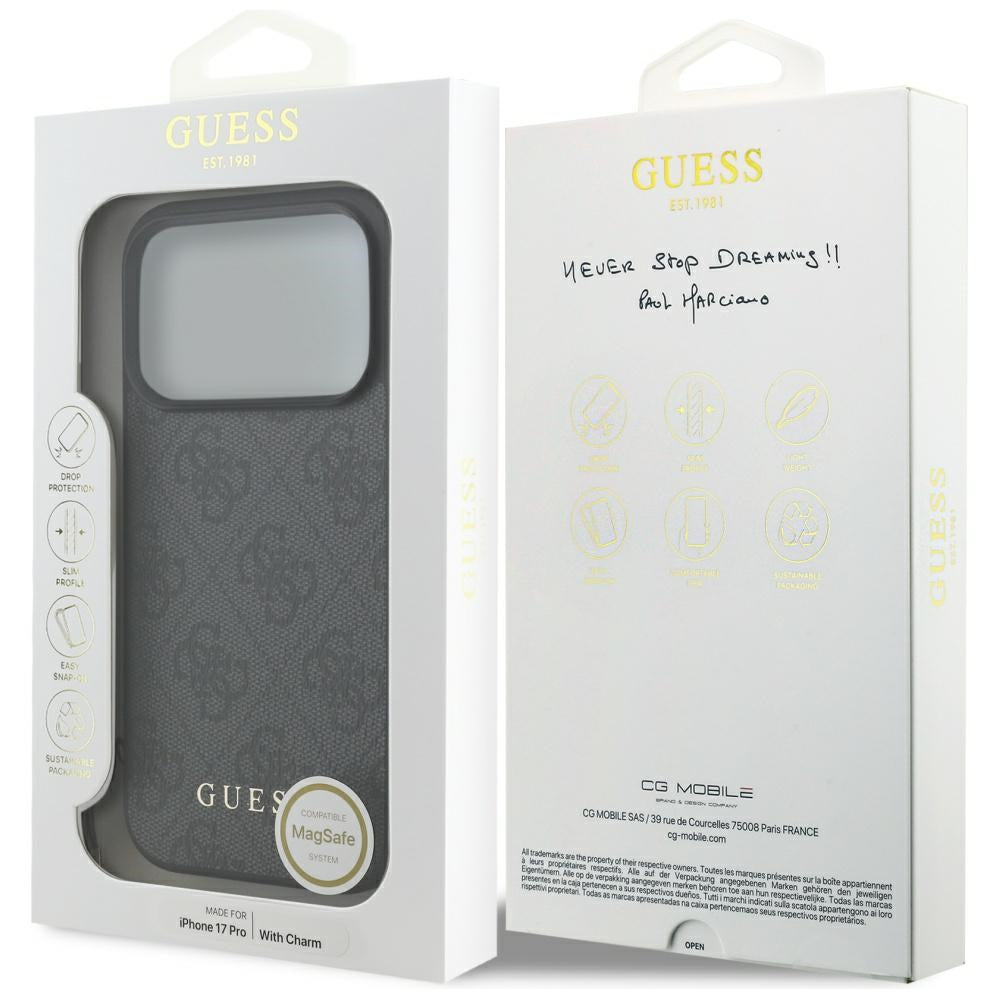 MagSafe tok Apple iPhone 17 Pro-hoz, Guess, 4G Charm Cradle, Fekete