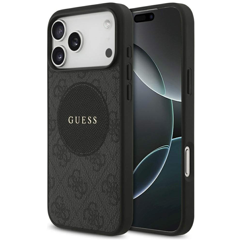 MagSafe tok Apple iPhone 17 Pro-hoz, Guess, 4G Circle Classic Logo, Fekete