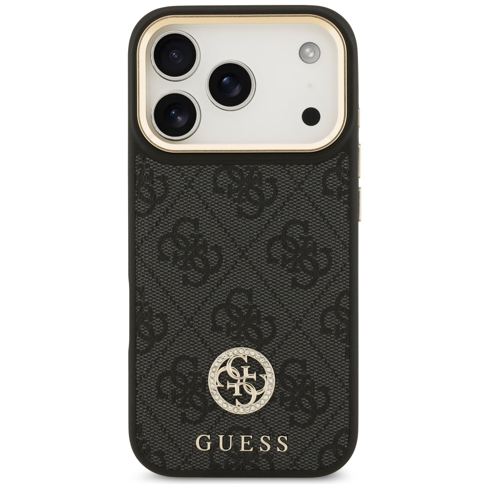 MagSafe tok Apple iPhone 17 Pro-hoz, Guess, 4G Strass Logo, Fekete