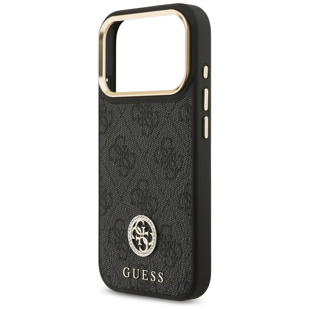MagSafe tok Apple iPhone 17 Pro-hoz, Guess, 4G Strass Logo, Fekete