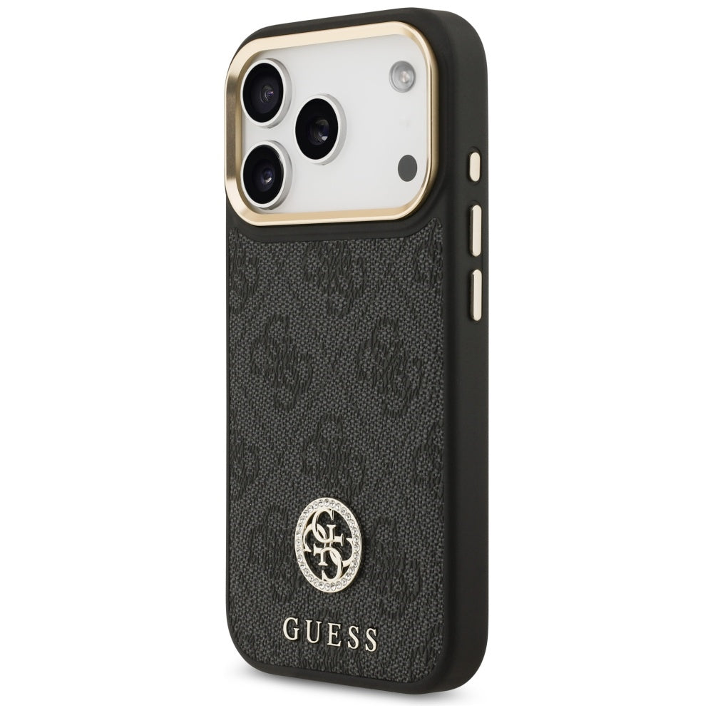 MagSafe tok Apple iPhone 17 Pro-hoz, Guess, 4G Strass Logo, Fekete