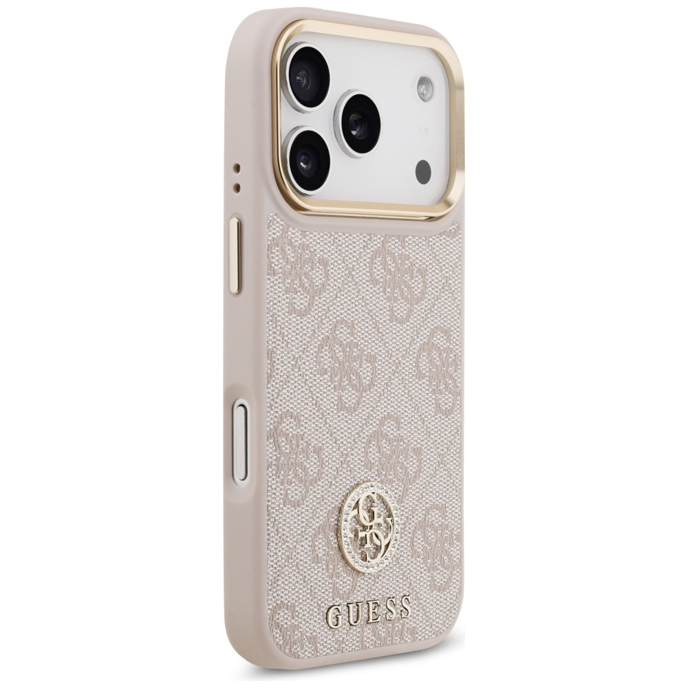 MagSafe tok Apple iPhone 17 Pro-hoz, Guess, 4G Strass Logo, Rózsaszín
