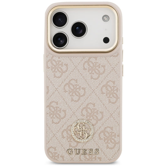 MagSafe tok Apple iPhone 17 Pro-hoz, Guess, 4G Strass Logo, Rózsaszín