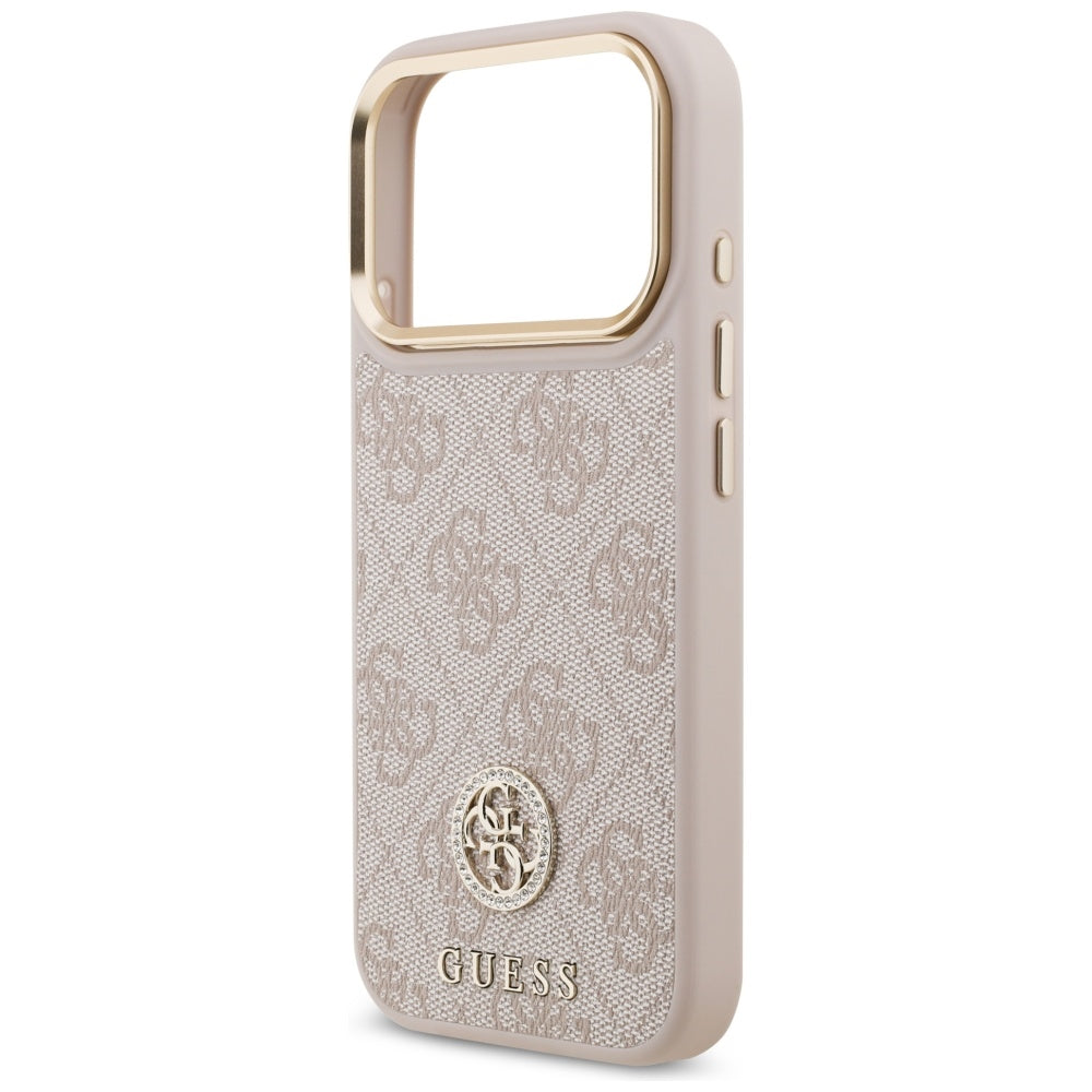 MagSafe tok Apple iPhone 17 Pro-hoz, Guess, 4G Strass Logo, Rózsaszín