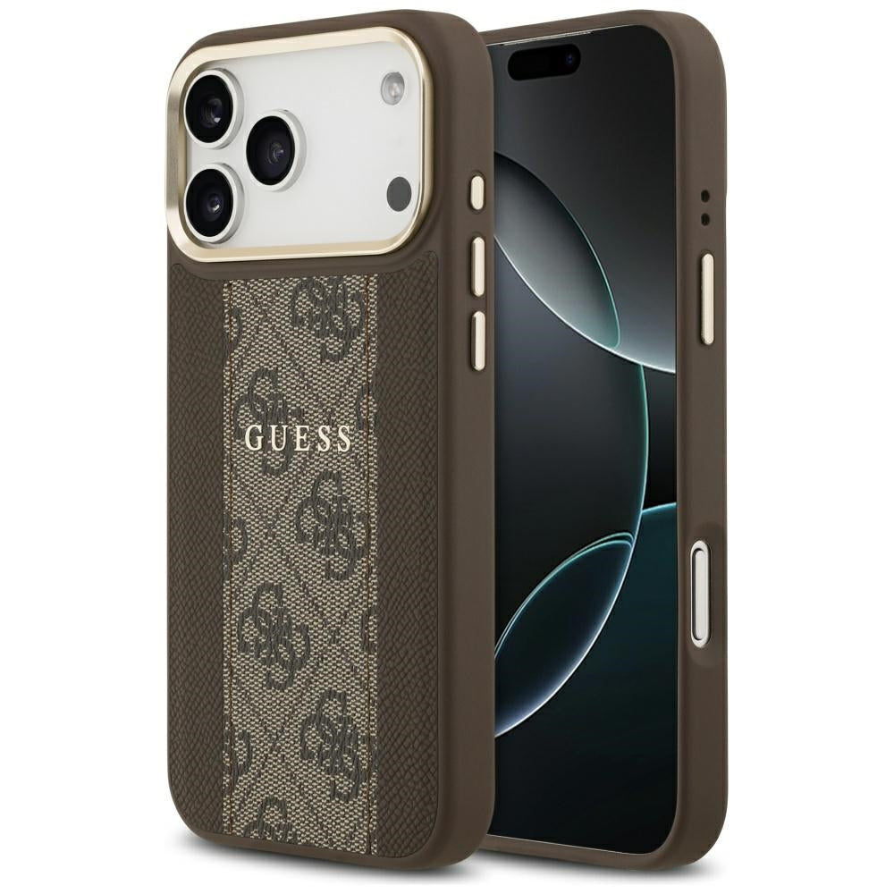 MagSafe tok Apple iPhone 17 Pro-hoz, Guess, 4G Stripe, Barna