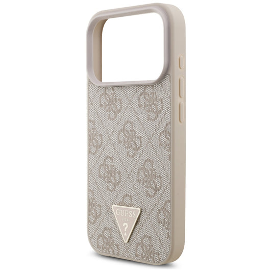 MagSafe tok Apple iPhone 17 Pro-hoz, Guess, 4G Triangle Logo gyöngyös pánttal, Rózsaszín