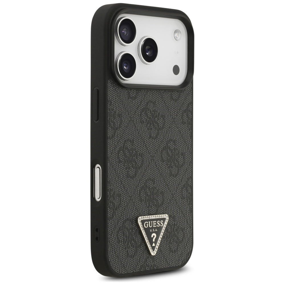 MagSafe tok Apple iPhone 17 Pro-hoz, Guess, 4G Triangle Strass, Fekete