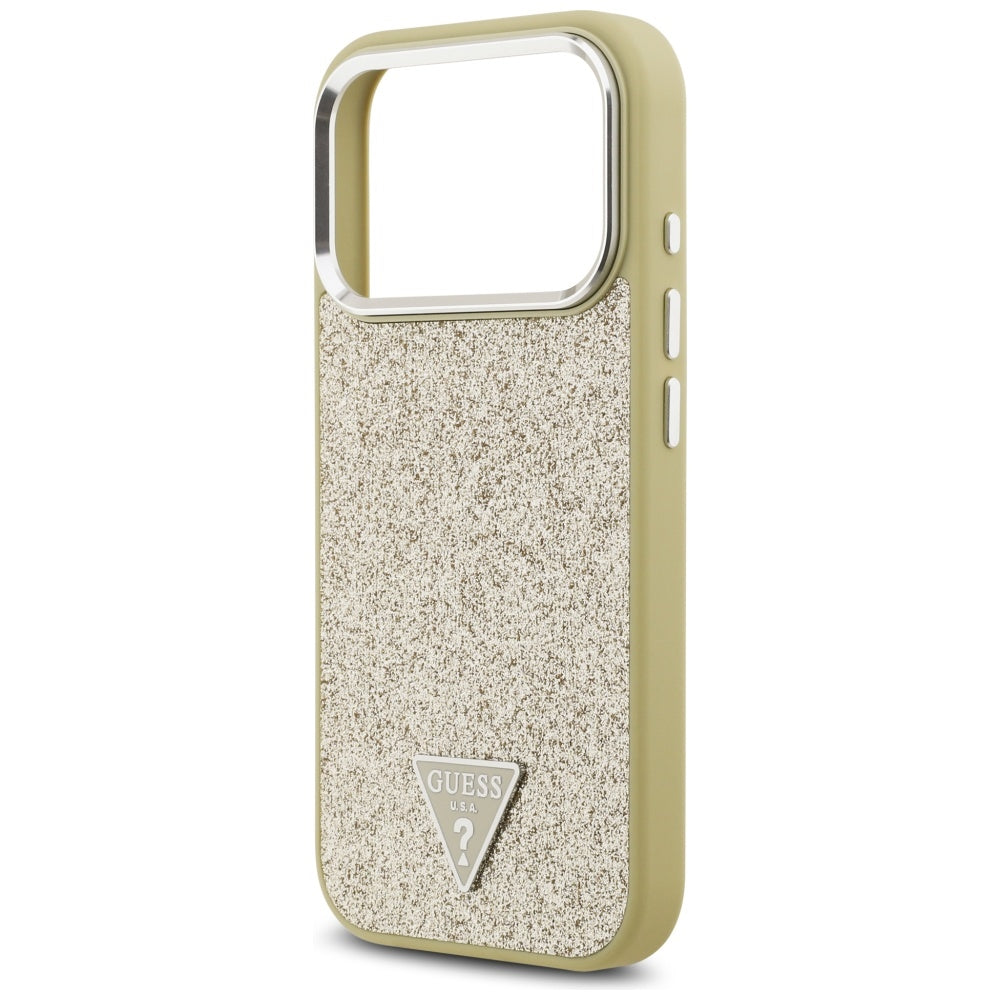 MagSafe tok Apple iPhone 17 Pro-hoz, Guess, Glitter Triangle Logo, Arany