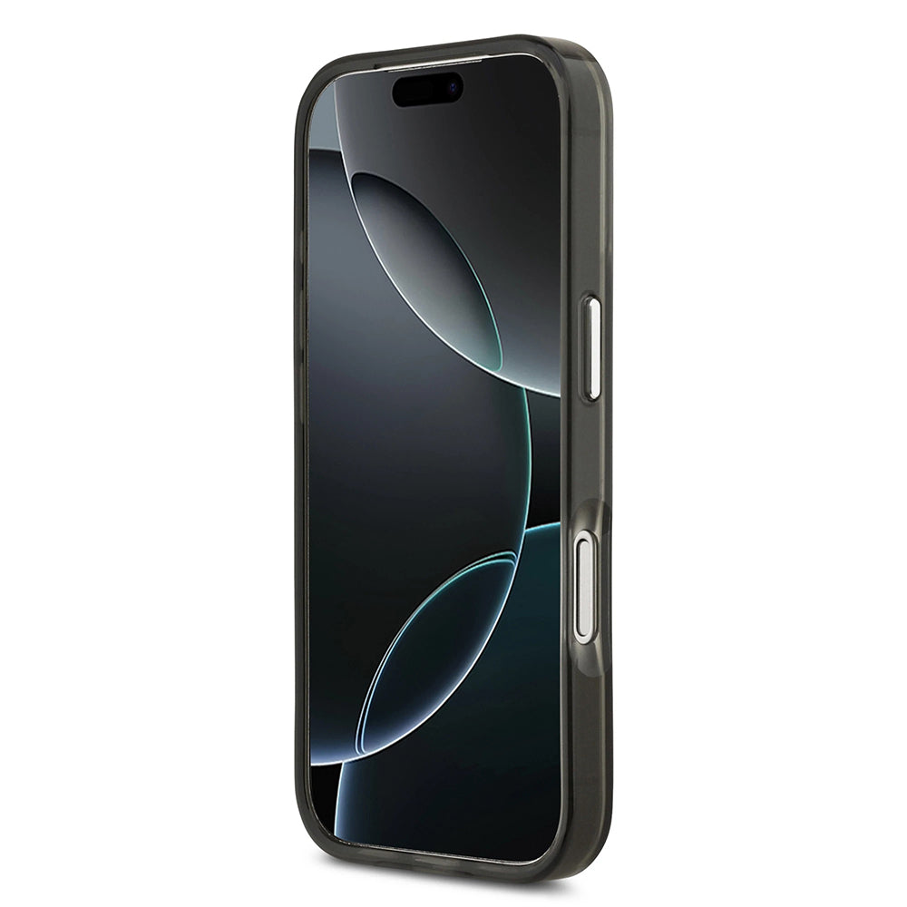 MagSafe tok Apple iPhone 17 Pro-hoz, Guess, IML Gradient Triangle Logo, Fekete-Ezüst