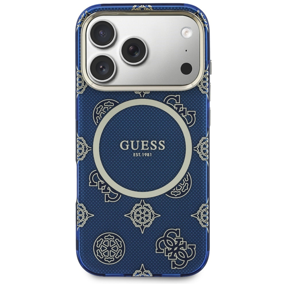 MagSafe tok Apple iPhone 17 Pro-hoz, Guess, IML Peony Dot, Kék