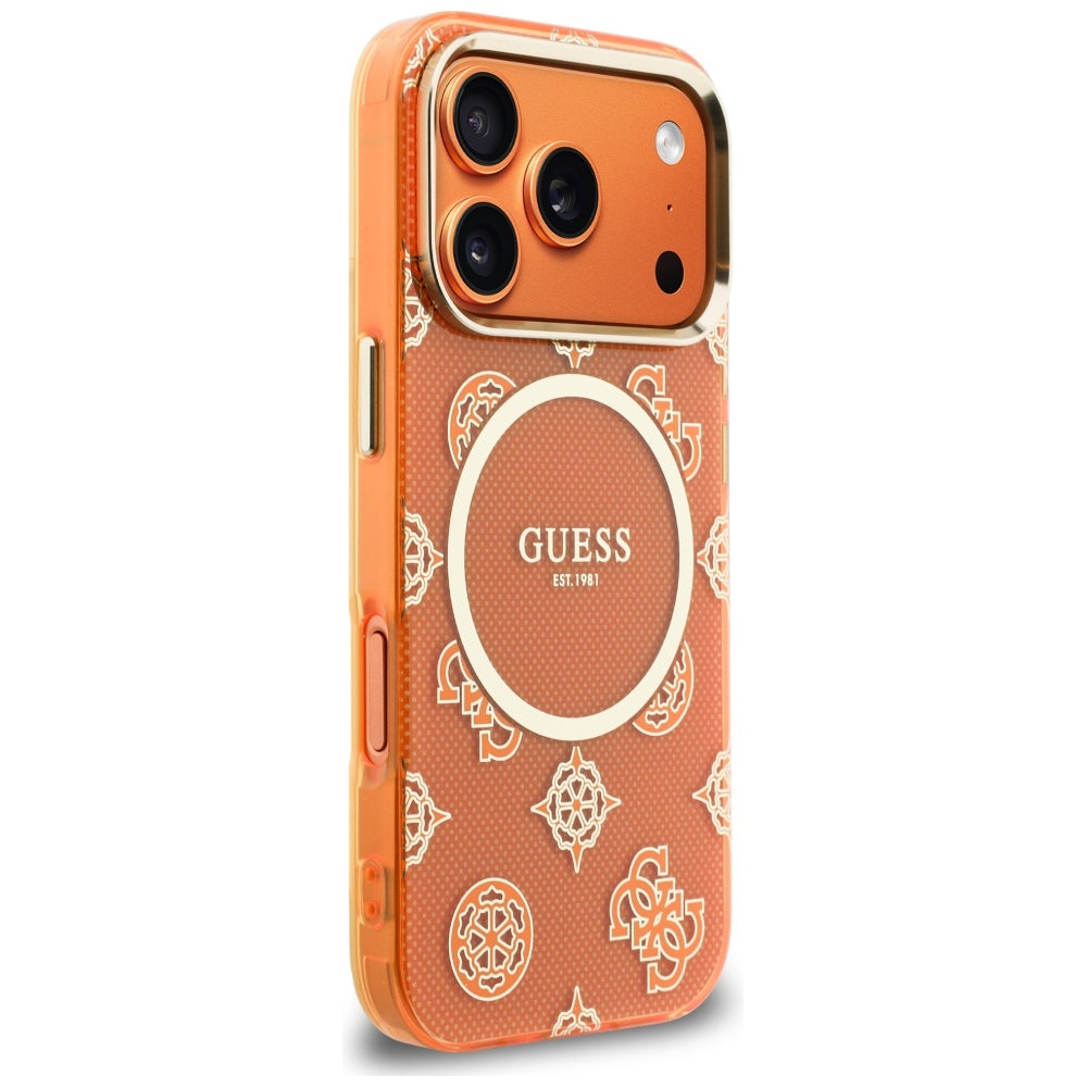 MagSafe tok Apple iPhone 17 Pro-hoz, Guess, IML Peony Dot, Narancssárga
